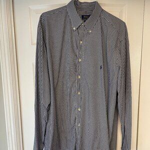 Ralph Lauren Oxford button down shirt navy blue/white check
